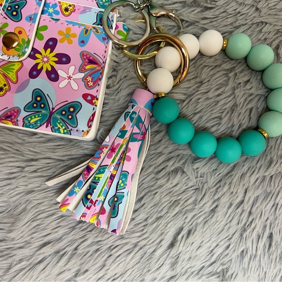 Butterfly Card Wallet with Keychain - Picture 3 of 5